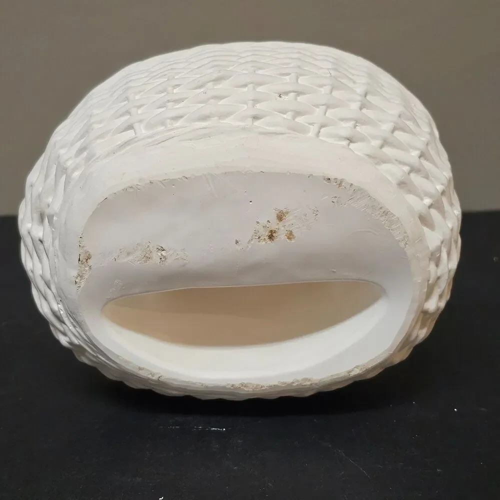 Wee Crafts Ceramic Easter Bunny Basket Unpainted Vtg 1990s 7